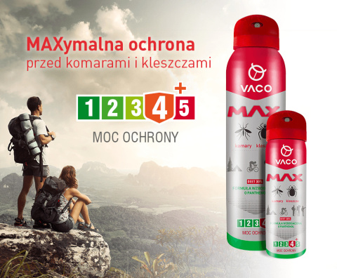 VACO Spray MAX na komary, kleszcze, meszki z PANTHENOLEM (mini) 50 ml VACO Spray MAX na komary, kleszcze, meszki z PANTHENOLEM (mini) 50 ml